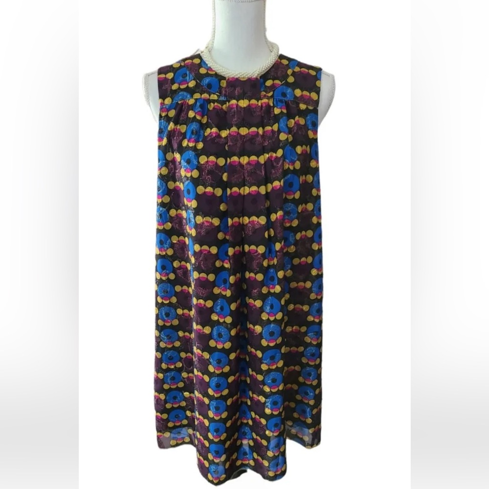 Anna Sui Geometric Pattern Cocktail Dress (Medium)